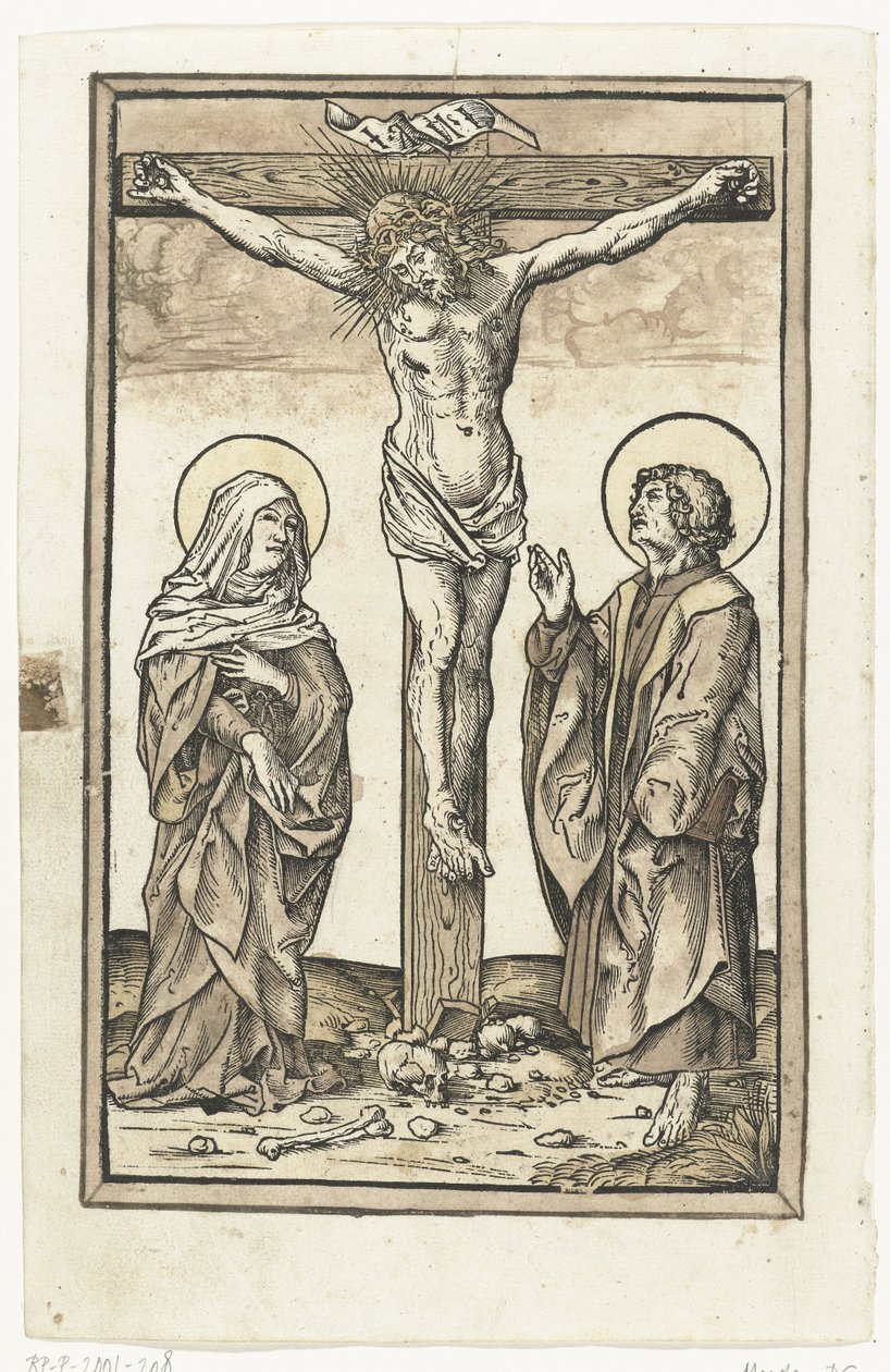 Christ en croix, avec Marie et Jean - Monogrammist DS (graveur) (attributed to)