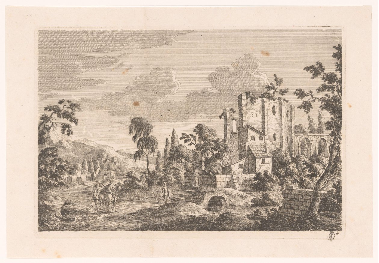 Paysage avec ruine - Monogrammist MEG