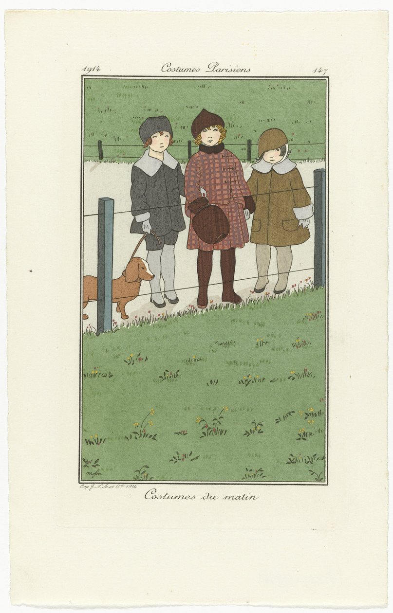 Journal des Dames et des Modes, Costumes Parisiens, 1914, No. 147 : Costumes du matin - Monogrammist MFN