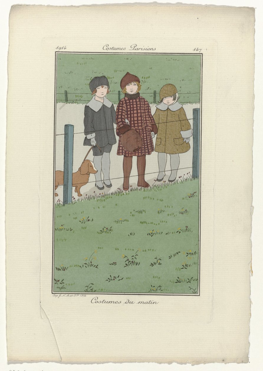 Journal des Dames et des Modes, Costumes Parisiens, 1914, No. 147 : Costumes du matin - Monogrammist MFN