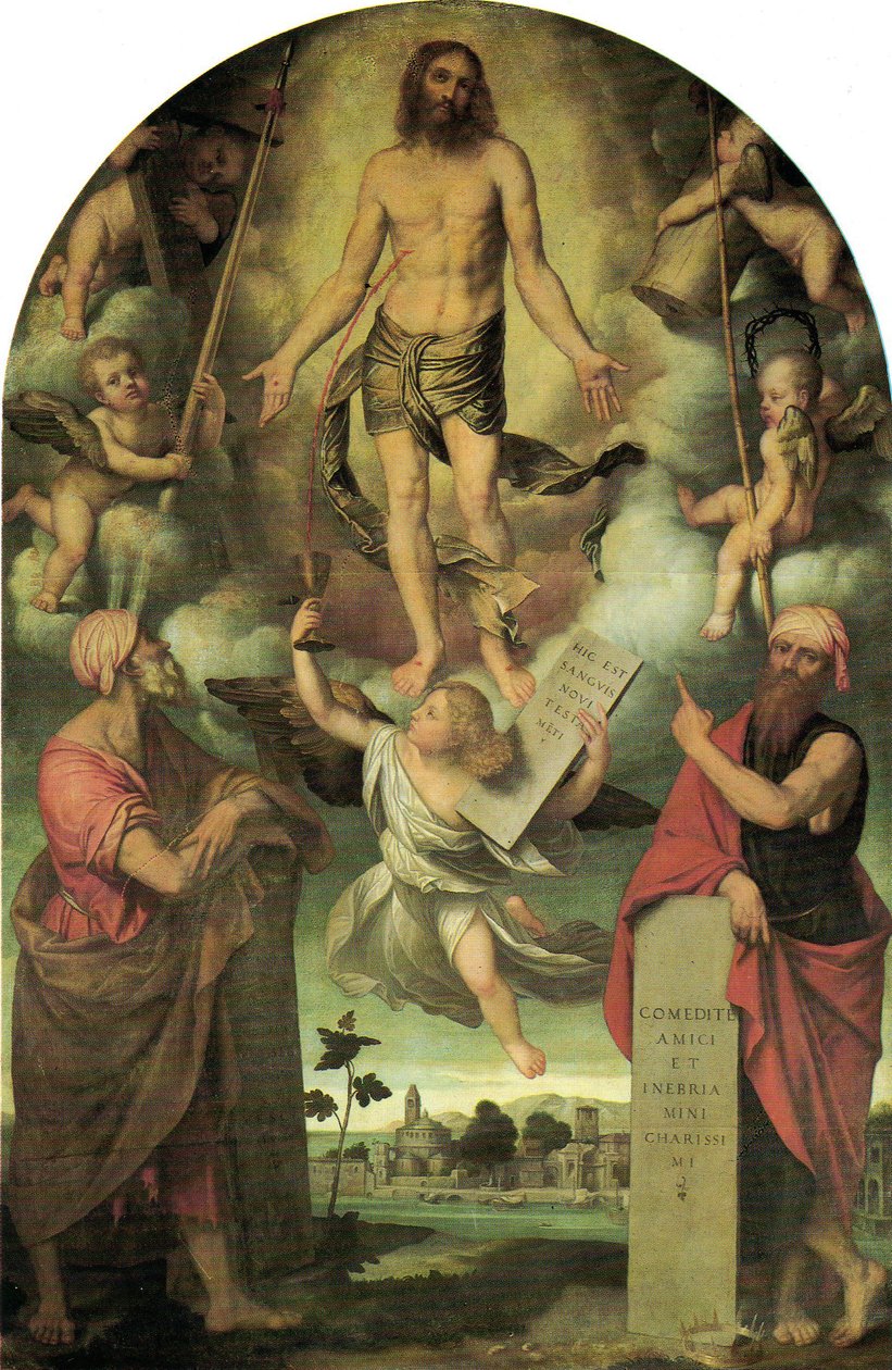 Le Christ en Passion avec Moïse et Salomon - Moretto da Brescia
