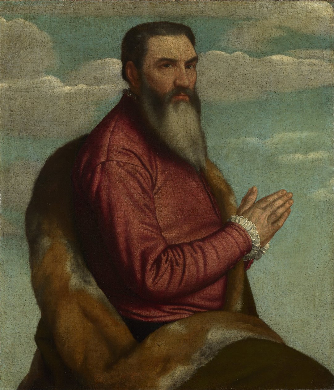 Homme priant avec une longue barbe, vers 1545 - Moretto da Brescia