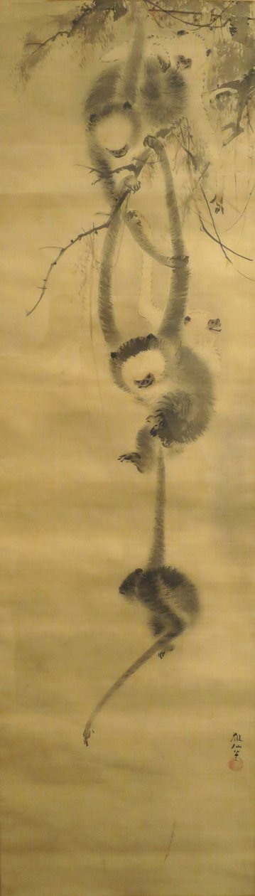 Cinq singes", attribué à Mori Sosen, début du XIXe siècle, Honolulu Museum of Art, 4916.1 - Mori Sosen