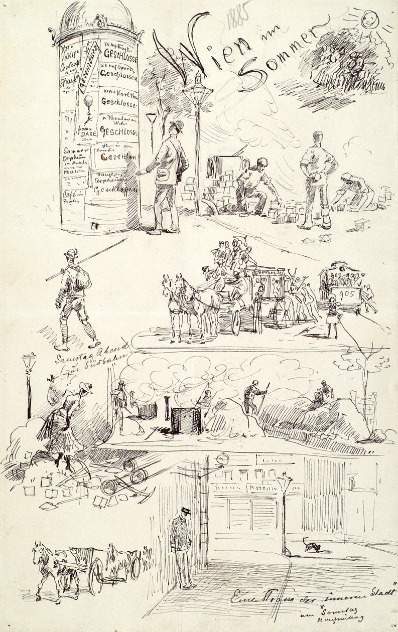 Types viennois 1885 (Vienne en été) - Moritz Ledeli