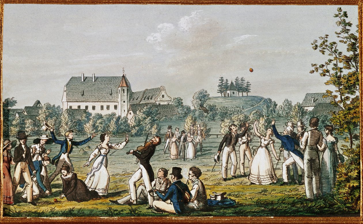 Un jeu de balle à Atzenbrugg ... (eau-forte) - Moritz Ludwig von Schwind