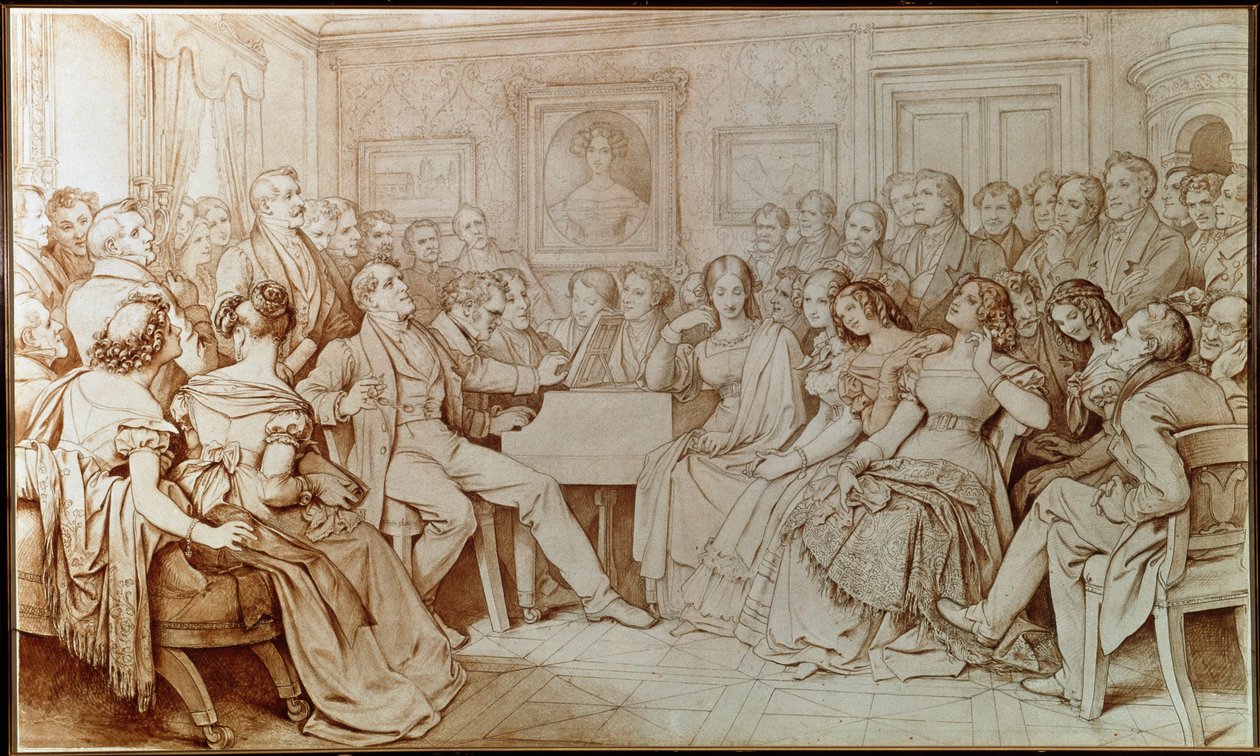 Le compositeur Franz Schubert accompagne le ténor Johann Michael Vogl lors d
