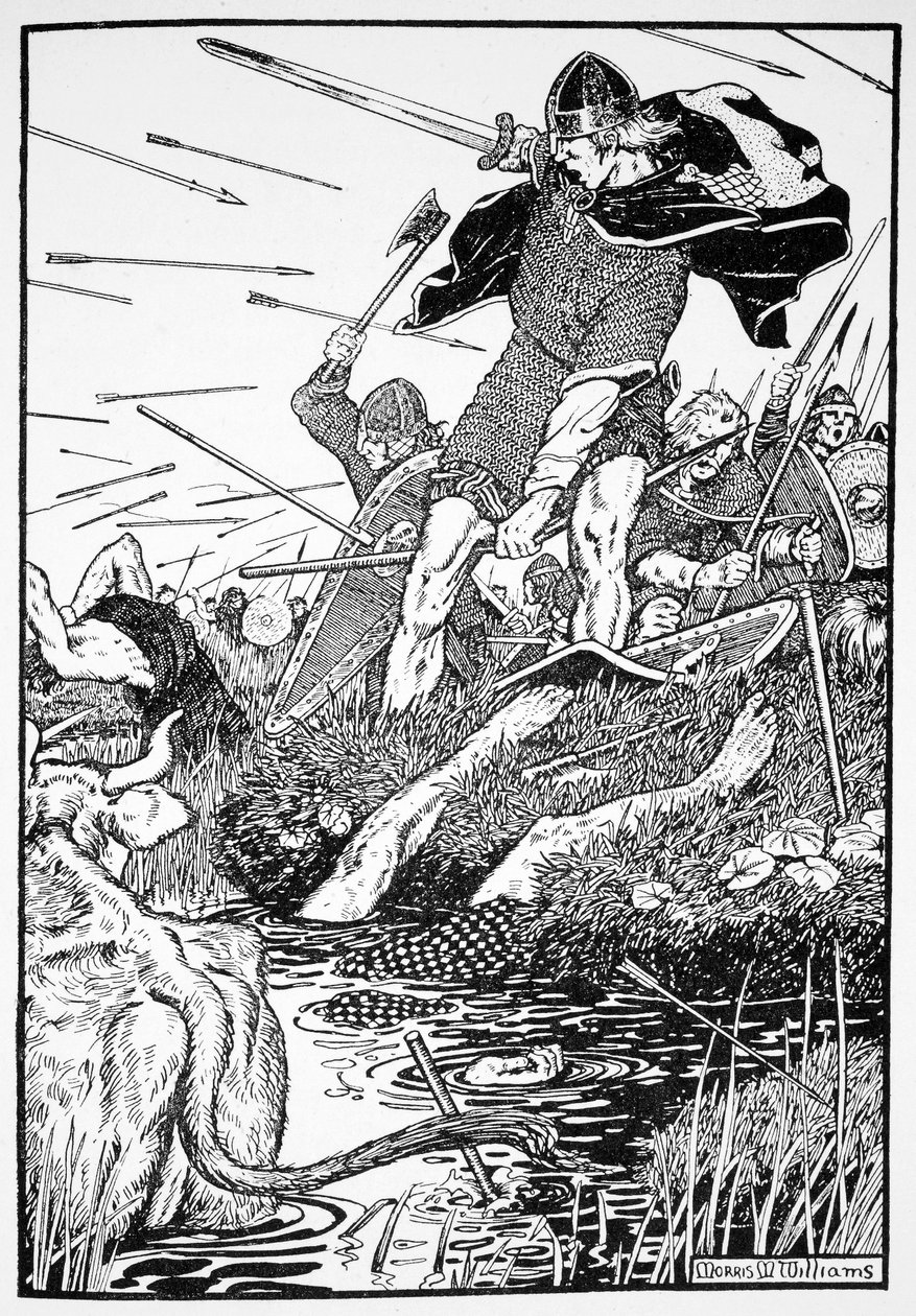 Le roi Magnus dans le marais à Downpatrick, Irlande, 1103 - Morris Meredith Williams
