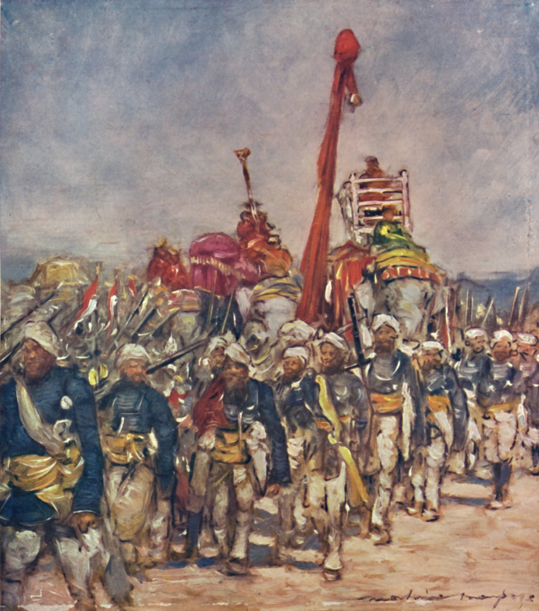 Un groupe typique dans la procession des serviteurs - Mortimer L Menpes