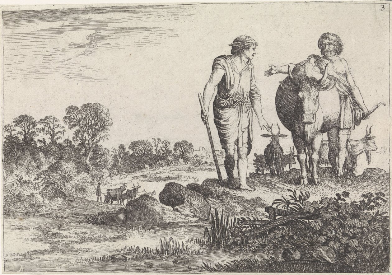 Argus demande à Mercure de rester avec lui (Mercure et Argus) - Moyses van Wtenbrouck