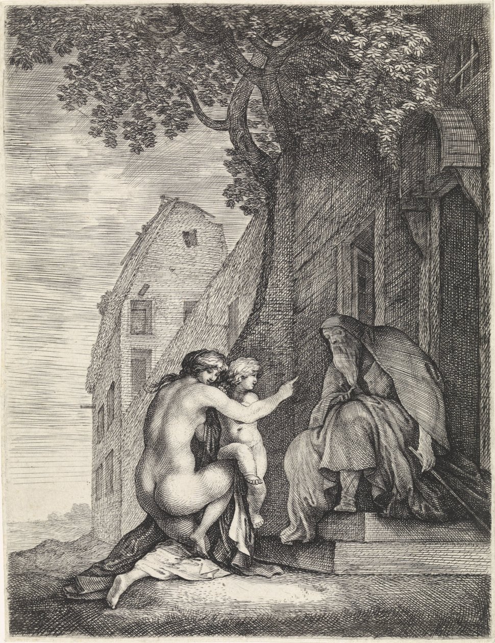 Femme nue et enfant près d