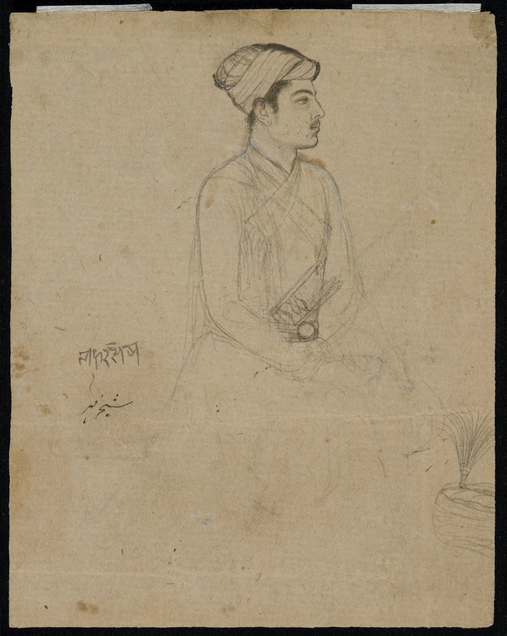 Noble assis, milieu du XVIIe siècle - Mughal School
