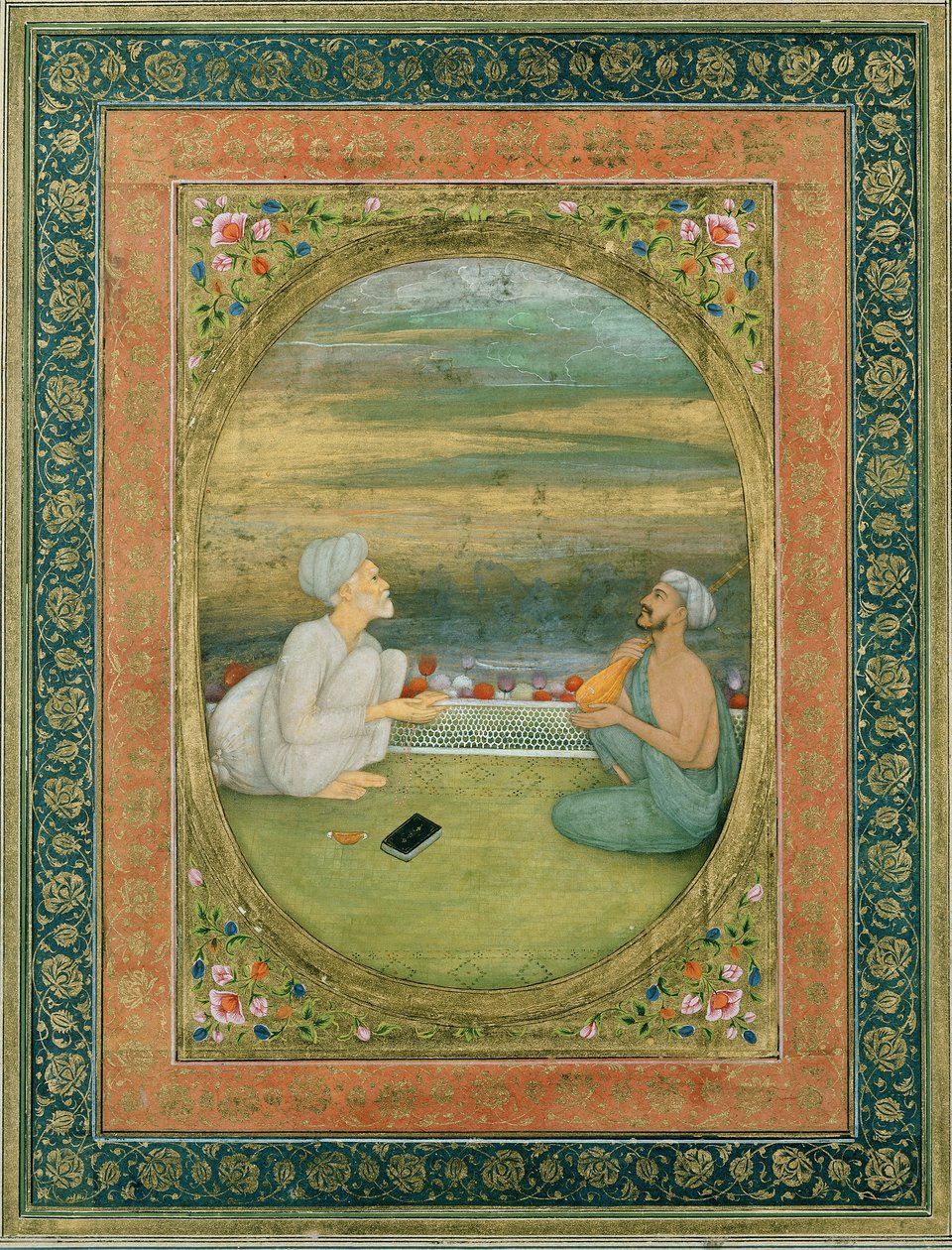 Un mullah et un musicien, vers 1640-1650 - Mughal School