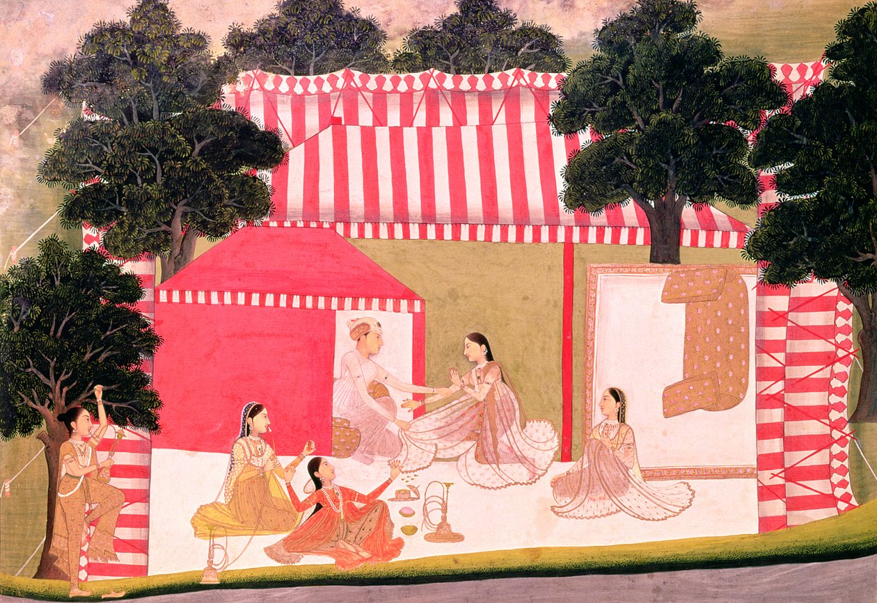 Un prince et son harem - Mughal School