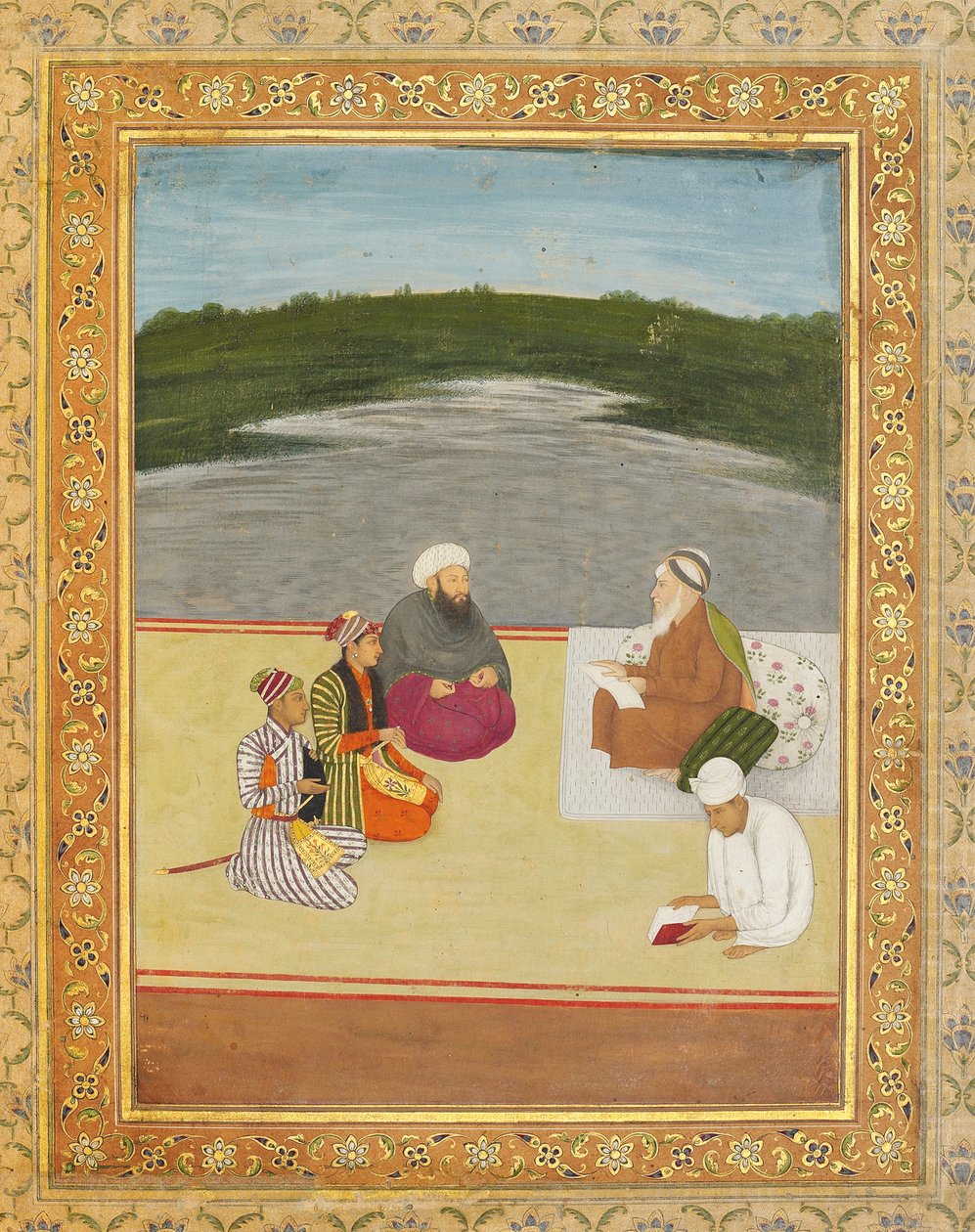 Discussion entre hommes savants et princes, fin du 17ème - début du 18ème siècle - Mughal School
