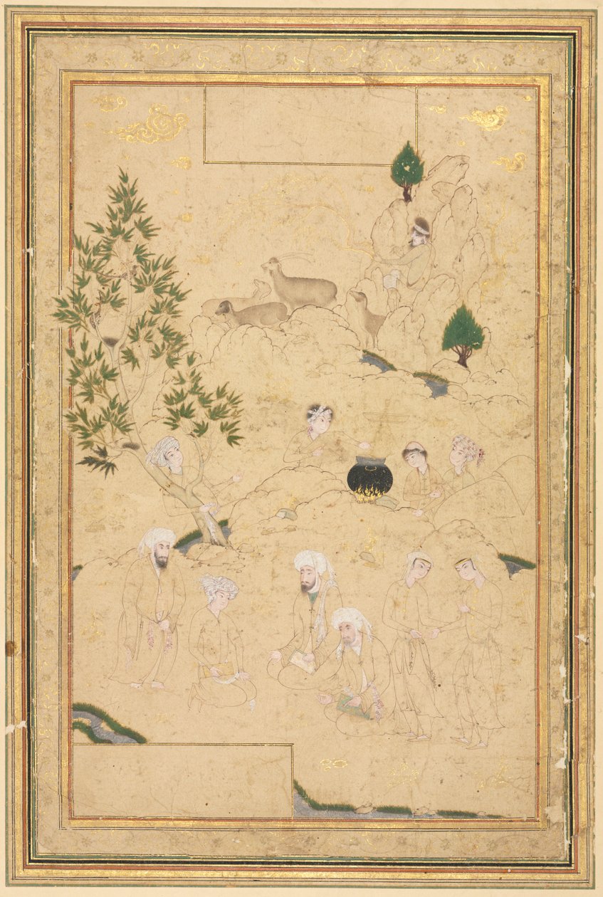 Pique-nique dans les montagnes, illustration d
