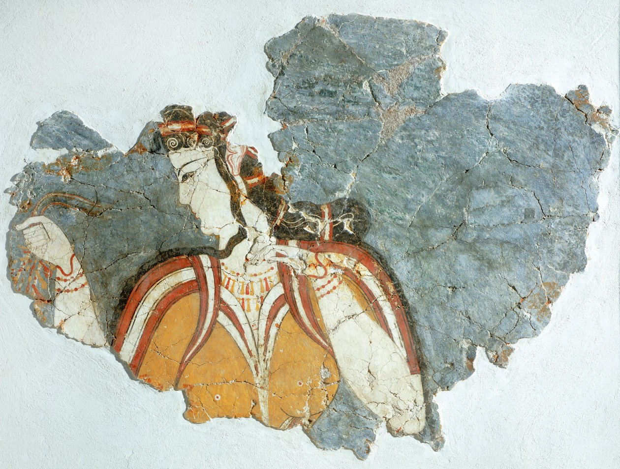 Dame de cour, fresque du Palais de Mycènes, Grèce, Civilisation mycénienne - Mycenaean
