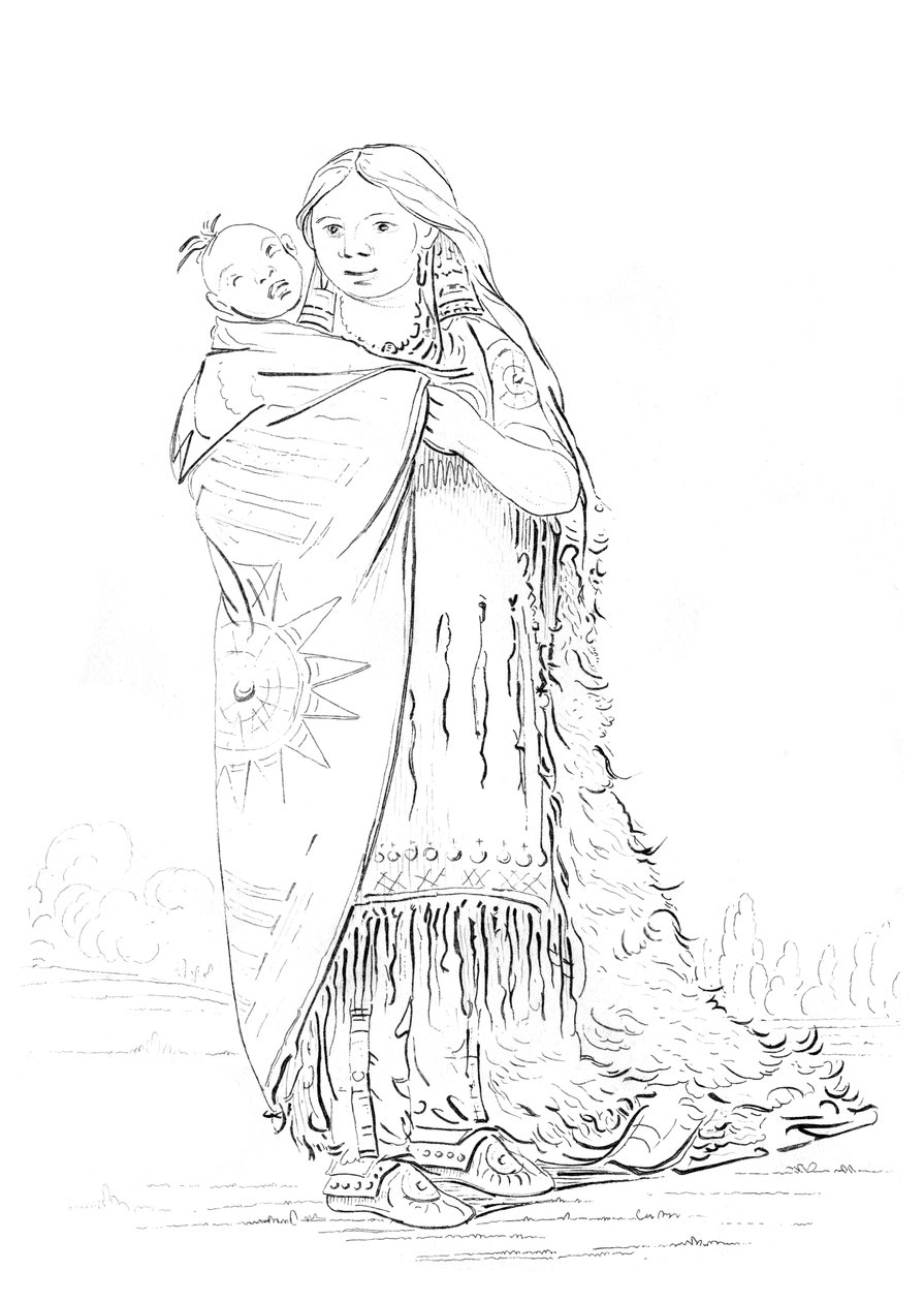 Femme amérindienne et bébé - Myers and Co