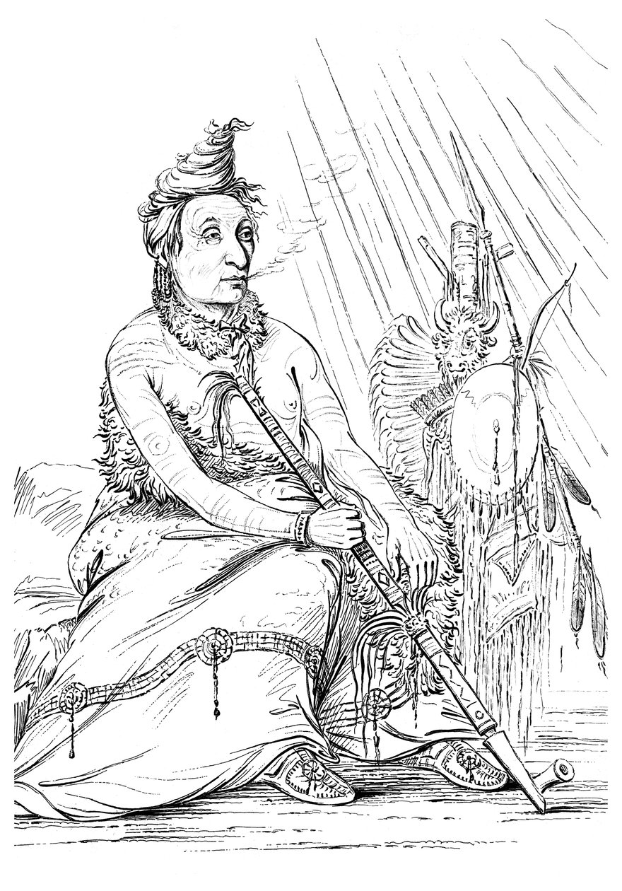Portrait de Black Moccasin, Chef des Minnetarees, 1841 - Myers and Co
