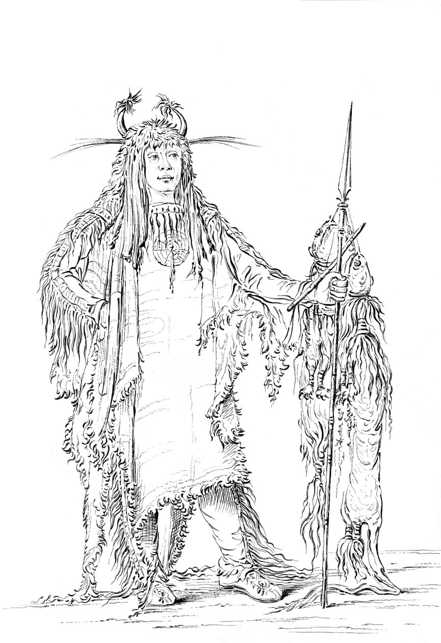 Portrait de Eagle Ribs, homme amérindien, 1841 - Myers and Co