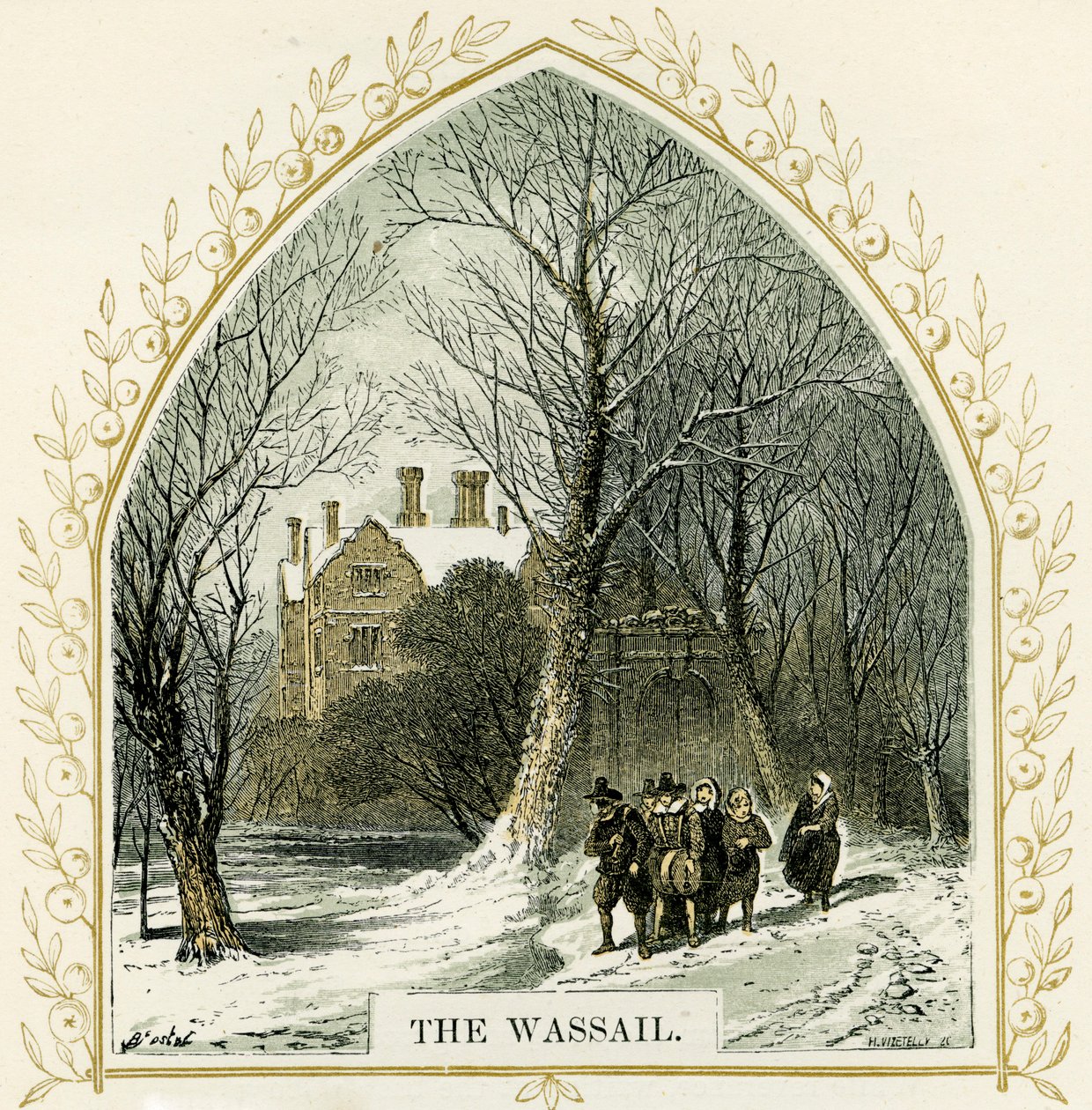 Le Wassail - illustration par Birket Foster - Myles Birket Foster