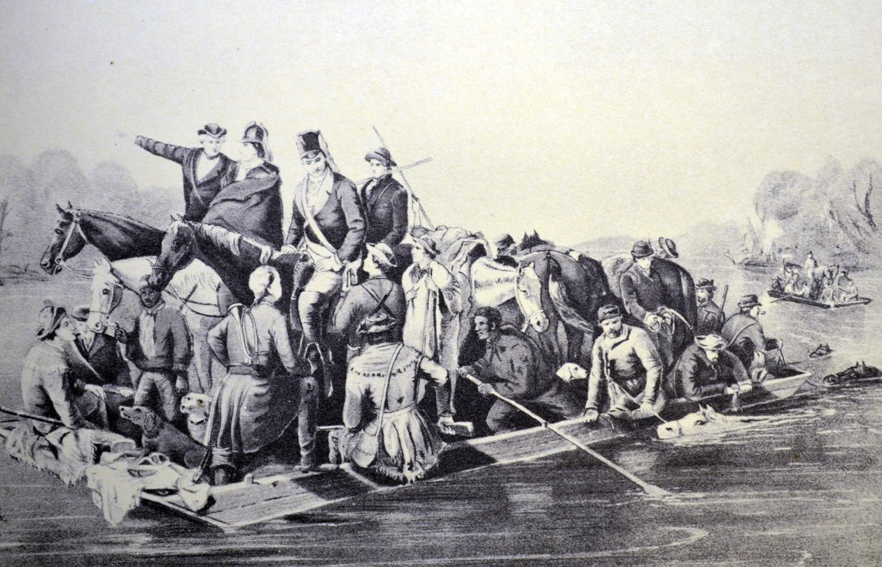 La brigade de Marion traversant la rivière Pedee, S.C. 1778 - N. and Ives, J.M. Currier
