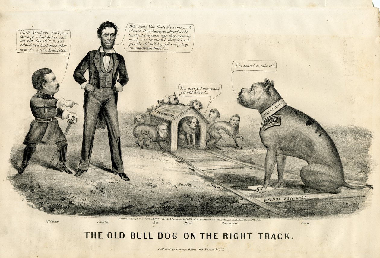 Le Bull Dog sur la bonne voie, 1864 - N. and Ives, J.M. Currier