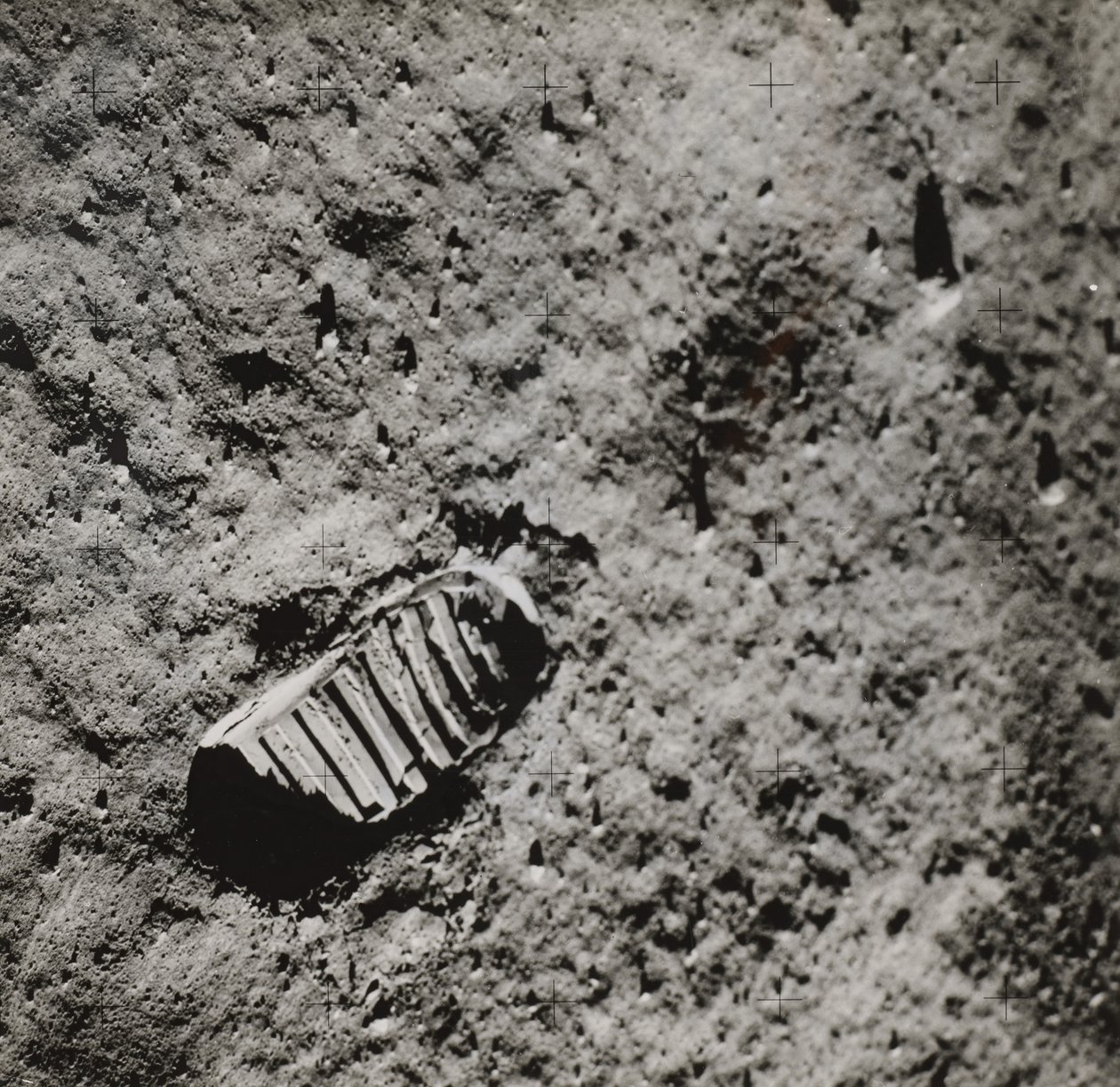 Empreinte de pied de Buzz Aldrin sur la surface de la Lune, 1969 - NASA Images