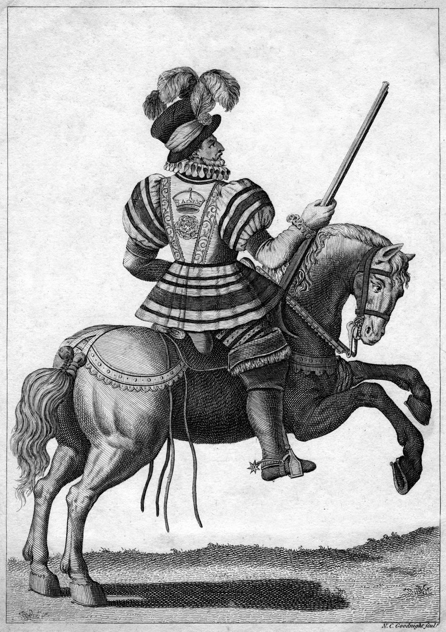 Un Yeoman de la Garde, assistant la reine Elizabeth I en déplacement - N. C. Goodnight