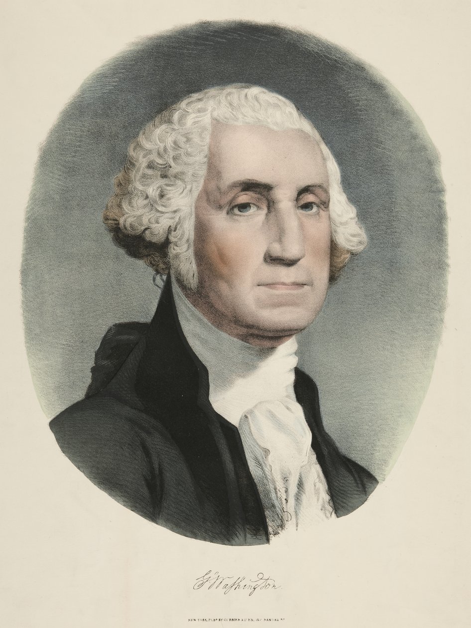 George Washington (lithographie en couleur) - Currier and Ives