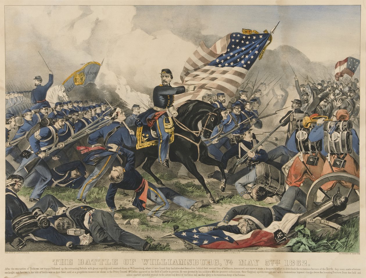 La bataille de Williamsburg, Virginie le 5 mai 1862 - Currier and Ives