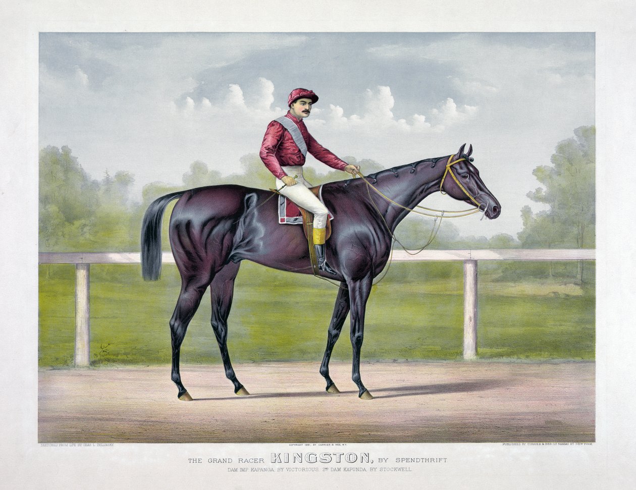 Le Grand Coureur Kingston par Spendthrift par Currier & Ives - Currier and Ives