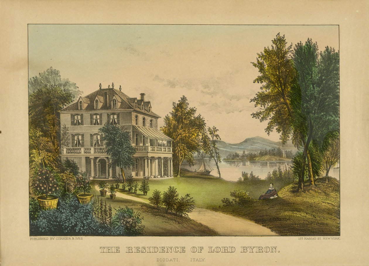 La résidence de Lord Byron - Currier and Ives