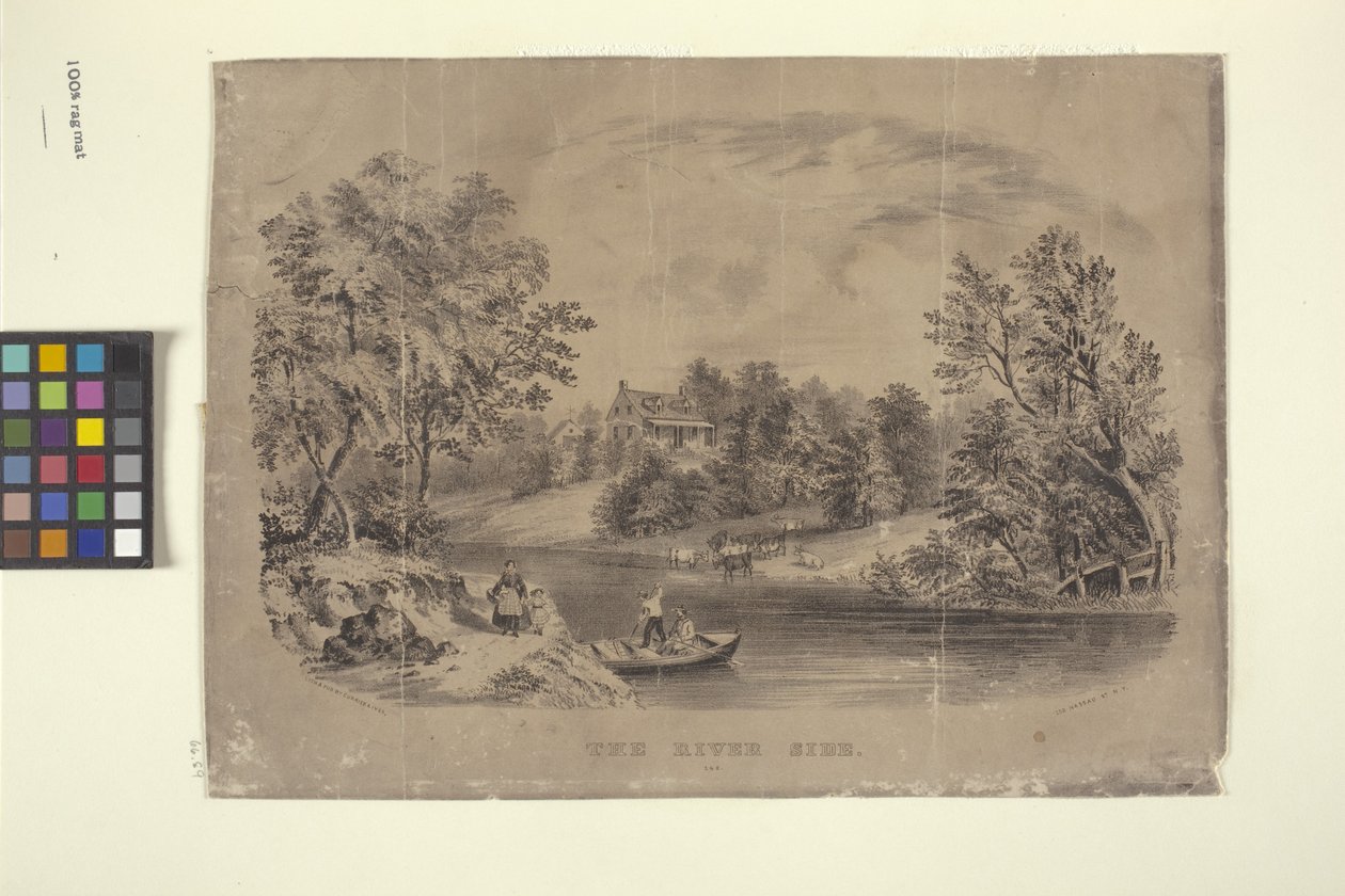 Le bord de la rivière - N. and Ives J.M. (1824 95) Currier