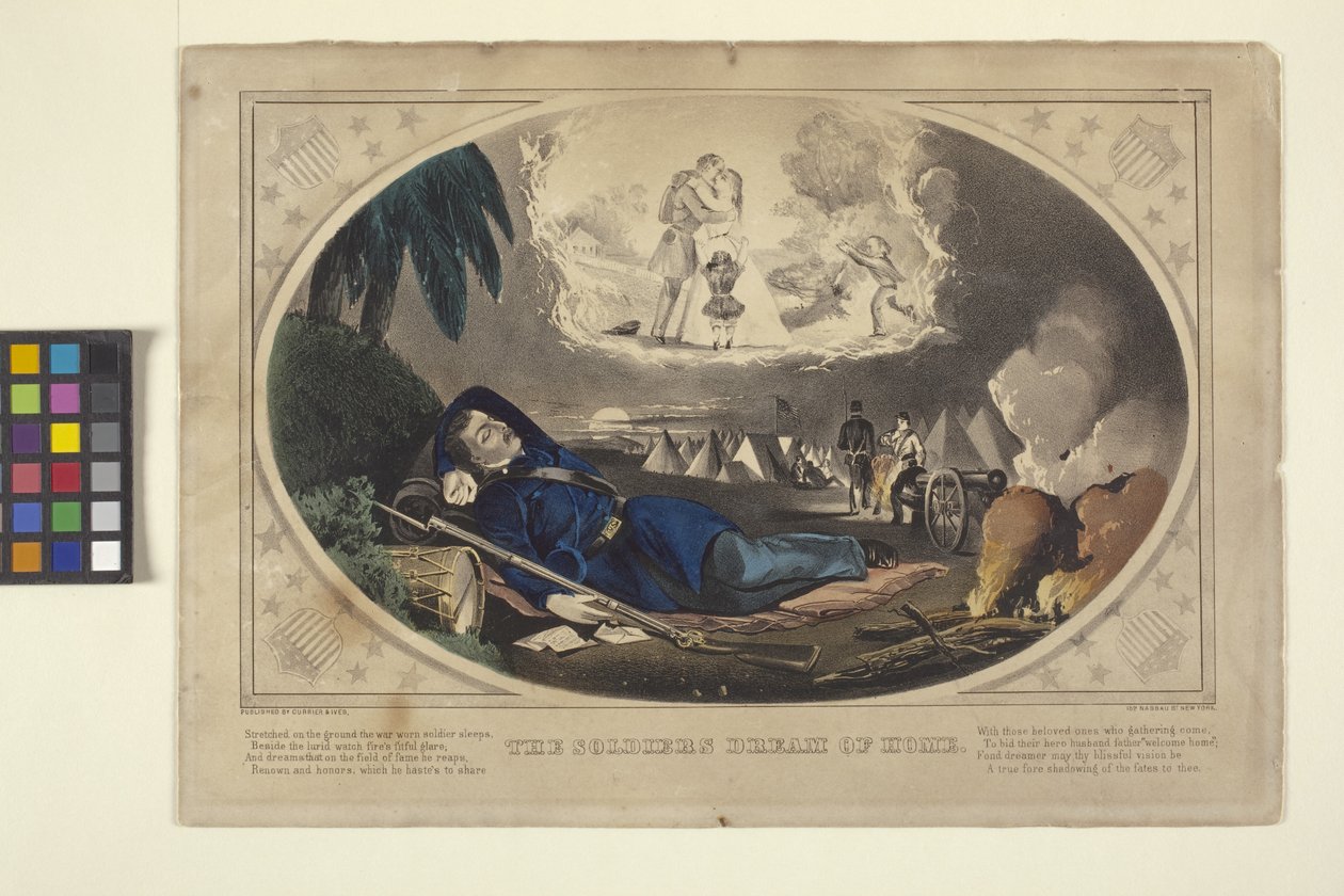 Le rêve du soldat de la maison - N. and Ives J.M. (1824 95) Currier