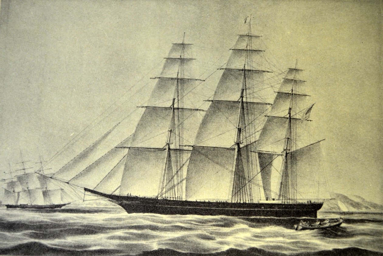 Illustration de Currier & Ives du 19ème siècle. Le clipper Hurricane - N. and Ives, J.M. Currier