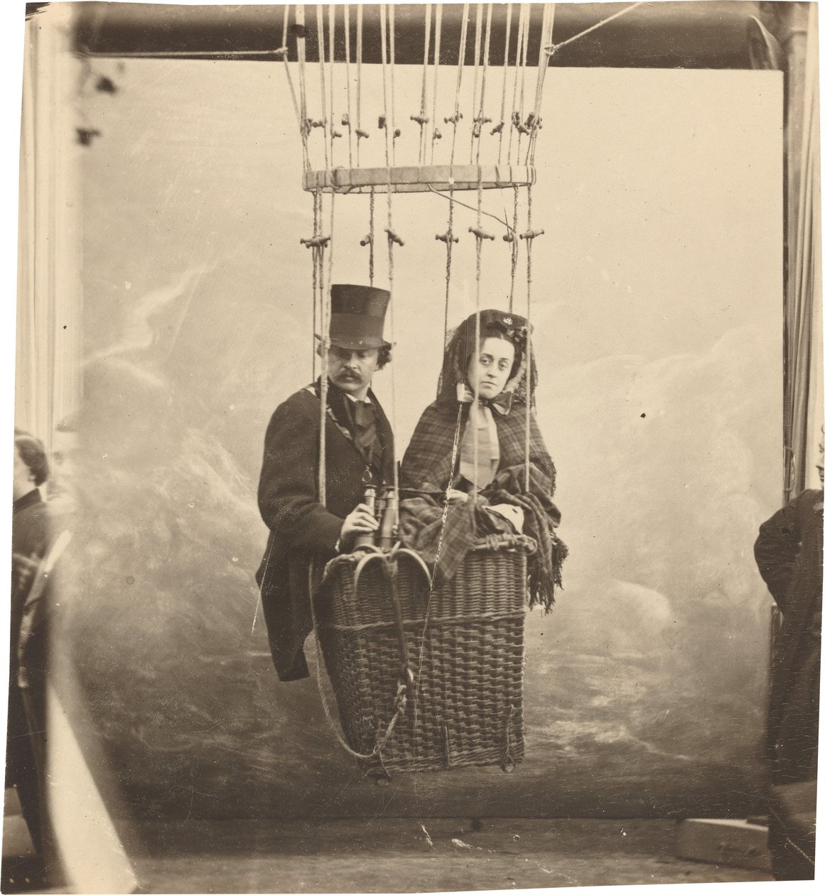 Autoportrait avec sa femme Ernestine dans une gondole de ballon - Nadar