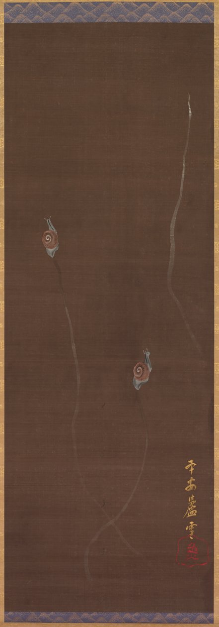 Escargots sur un mur, 1700s - Nagasawa Rosetsu