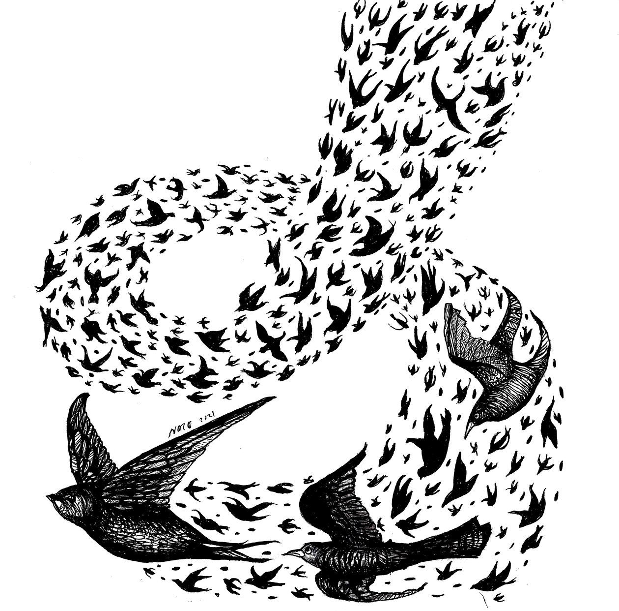 Loop, 2021 (Encre sur carte) - Nancy Moniz Charalambous