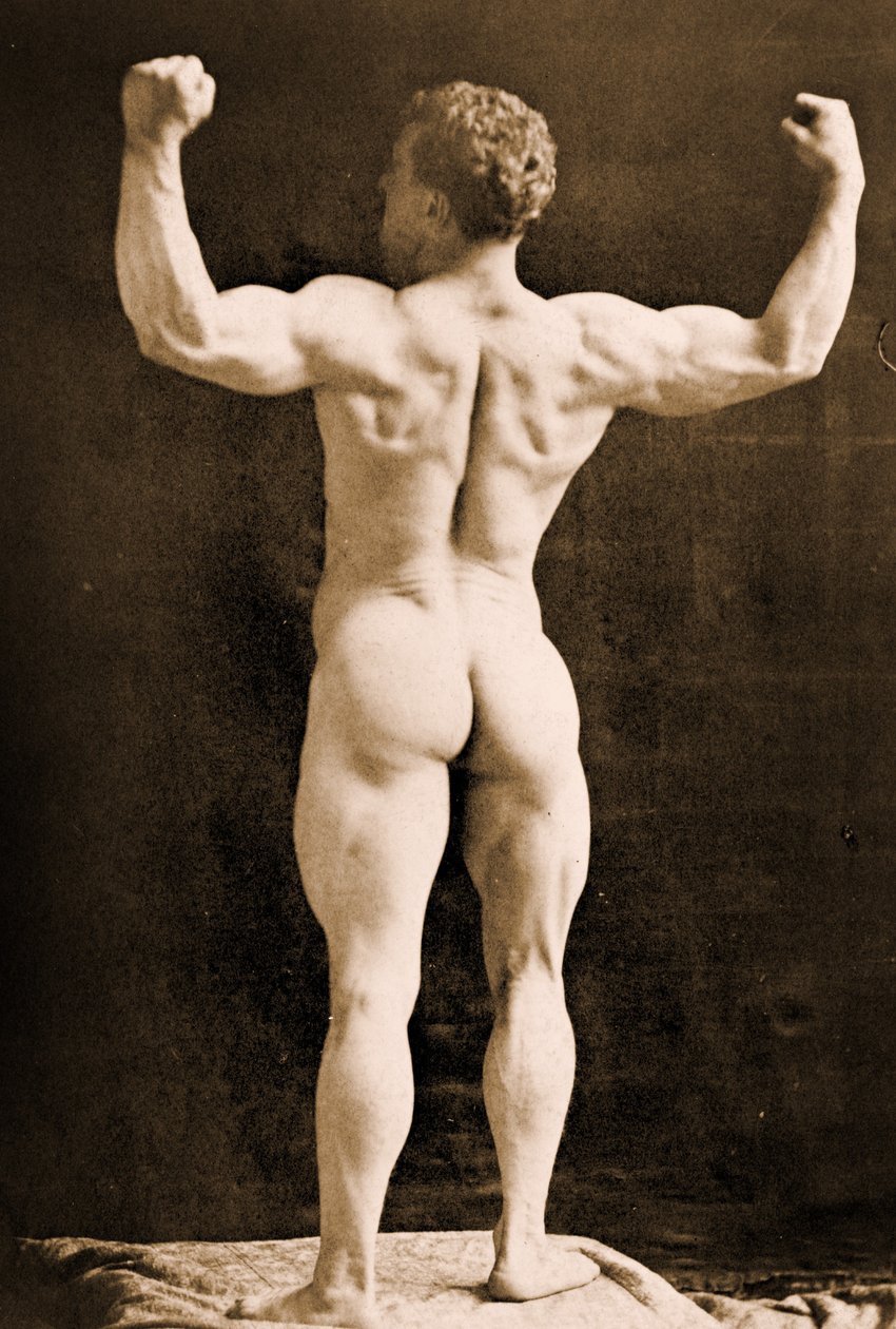 Eugen Sandow, en pose gréco-romaine classique, vers 1893 - Napoleon Sarony