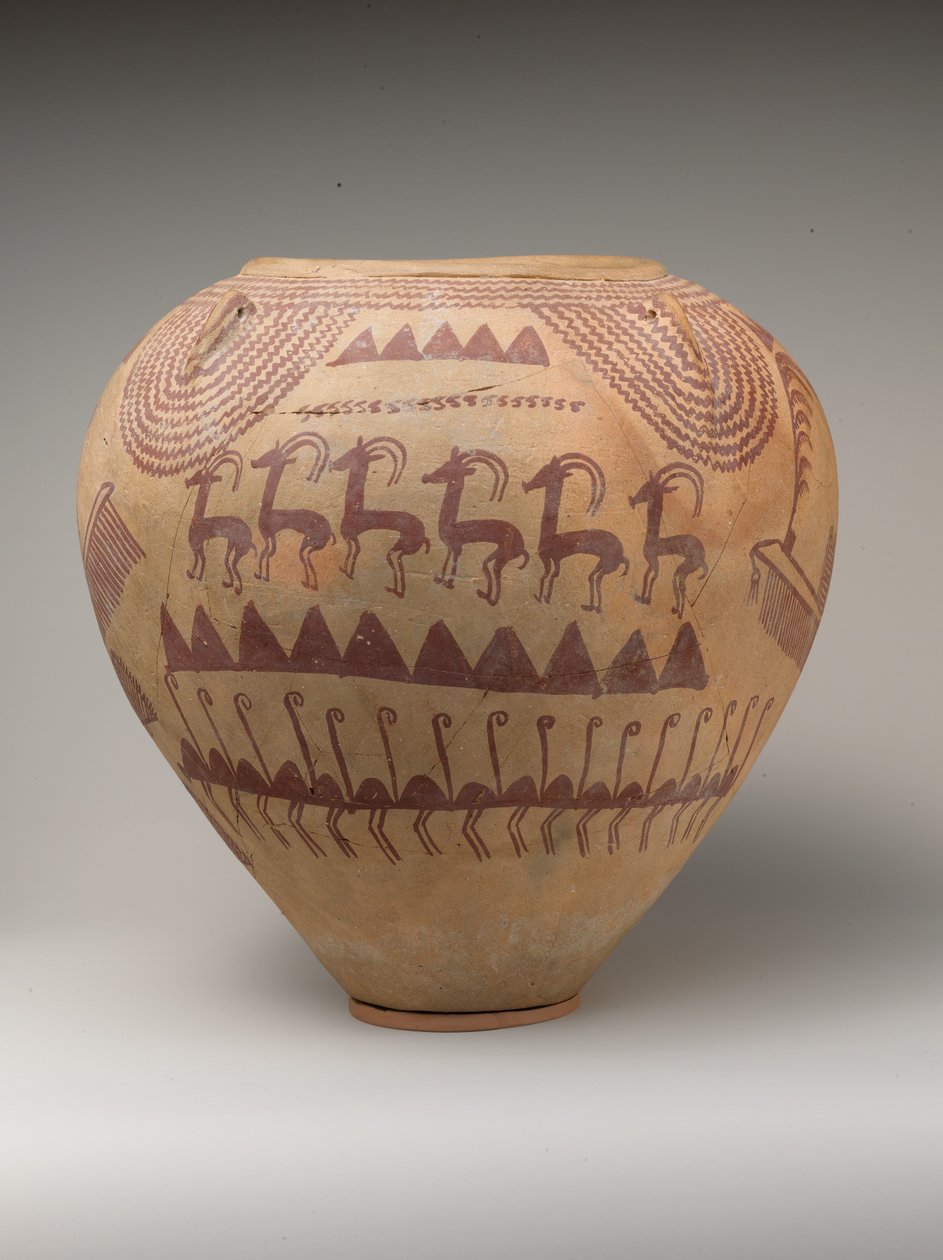 Jar en Terre Cuite Décoré avec des Animaux - Naqada II Period Egyptian