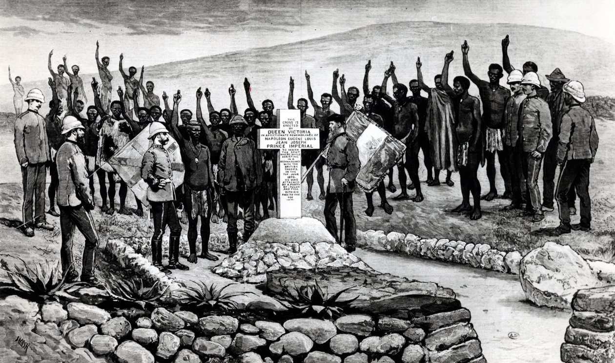 Monument au Prince Impérial au Zululand, illustration du magazine The Graphic, 1880 - Nash