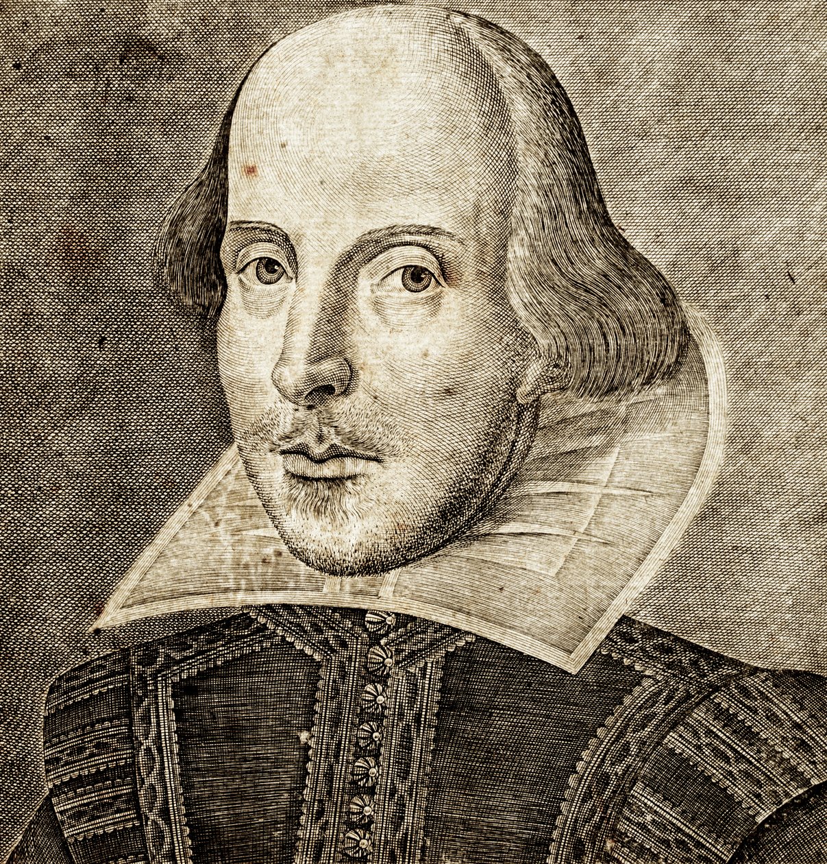 Portrait de William Shakespeare sur la page de titre de Comédies, histoires et tragédies - Nathan Benn