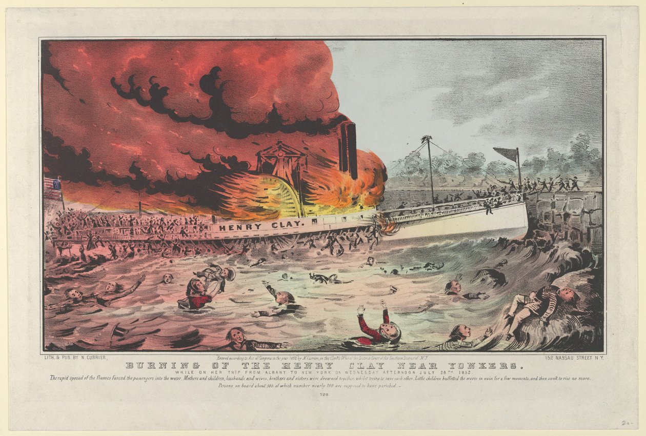 Incendie du Henry Clay près de Yonkers - Lors de son voyage d