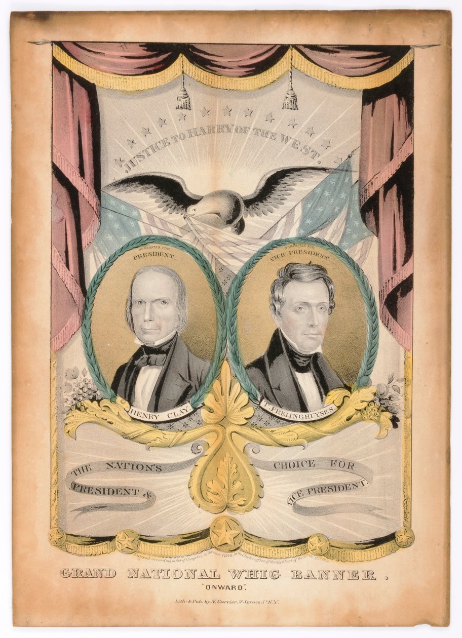 Grand National Whig Banner, "Onward" (En avant) - Nathaniel Currier