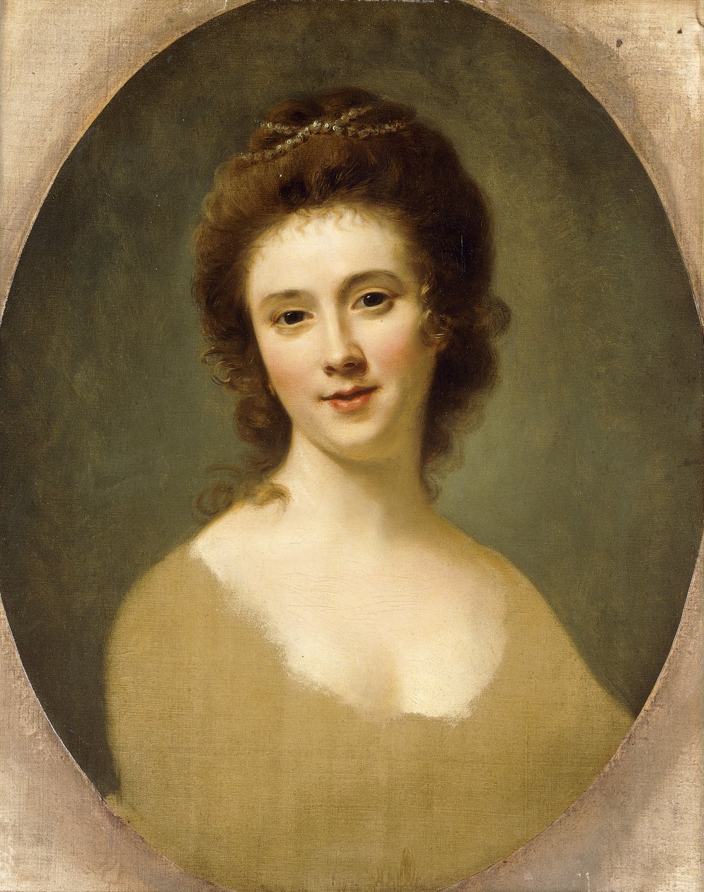 Portrait de Miss Sunning, tête et épaules - Nathaniel Hone
