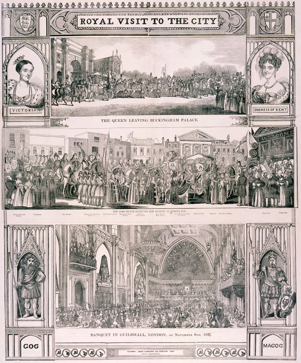 Visite de la reine Victoria à la City de Londres, 1837 - Nathaniel Whittock