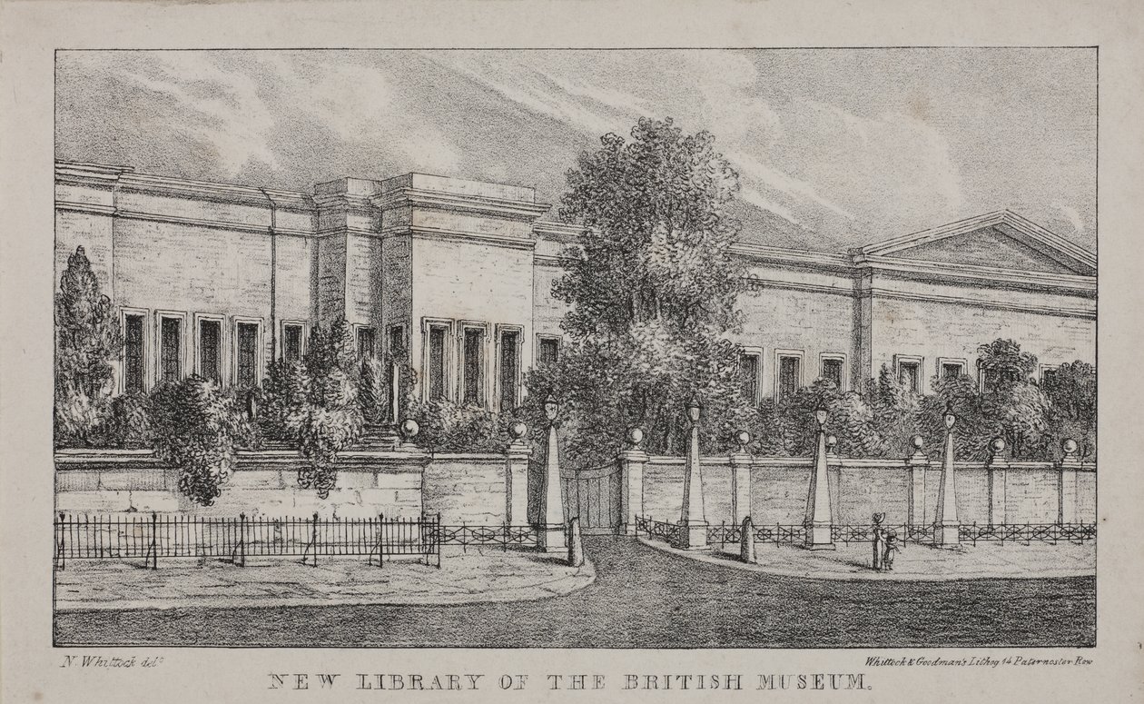 Vue de la nouvelle bibliothèque du British Museum, vers 1830 - Nathaniel Whittock