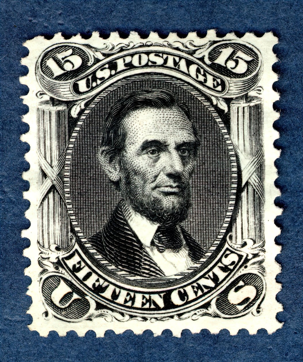Timbre de réédition de 15c Abraham Lincoln, 1875 - National Bank Note Company