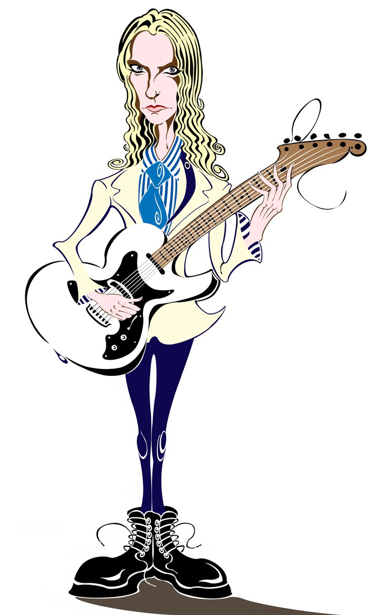 Aimee Mann - caricature - chanteuse-compositrice et bassiste américaine, née en 1960 - Neale Osborne