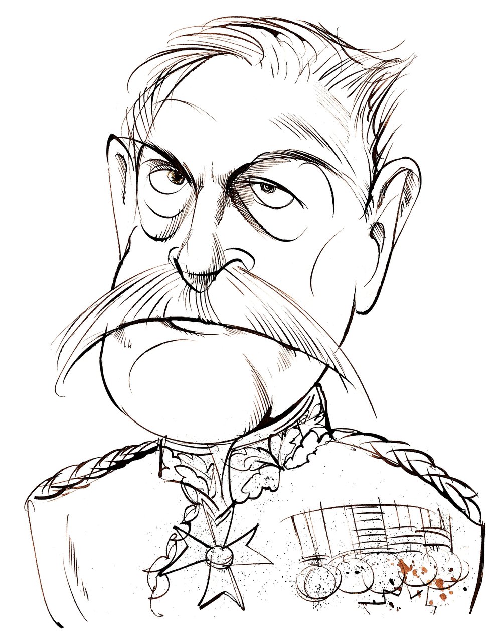 Field Marshall britannique, Premier Comte Haig de Bernersyde (1861-1928); caricature - Neale Osborne